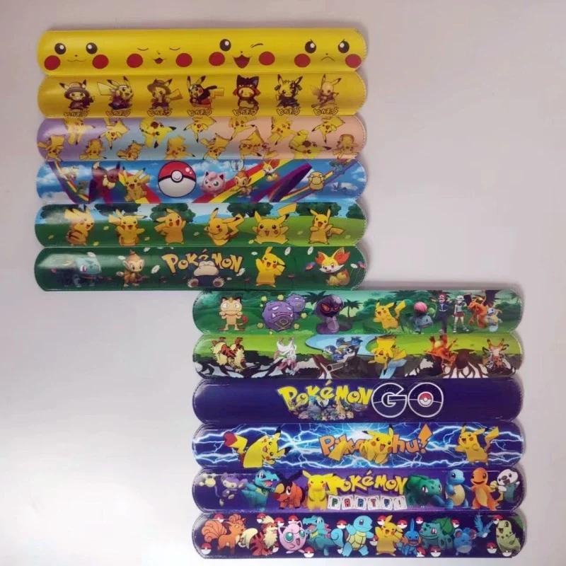 Bracelets Pokemon Pikachu, Bracelet à pression, personnages de poupée Anime, anneau à main pour enfa