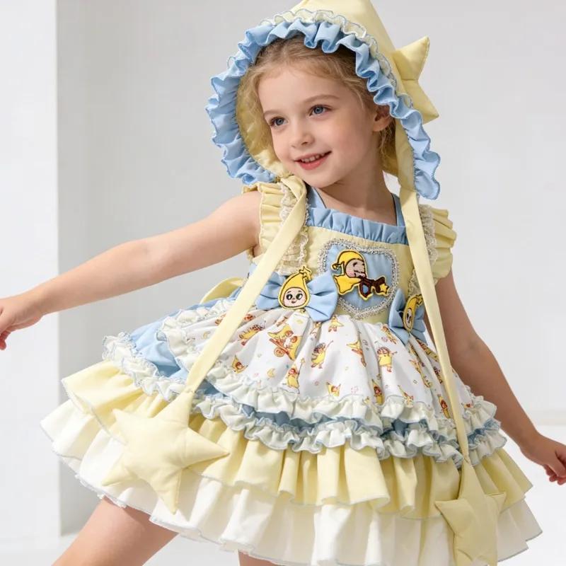 Robe de Soirée Lolita pour Filles Star Man, Robe de Mariage pour Filles de 3 à 10 Ans, Costume de Bo