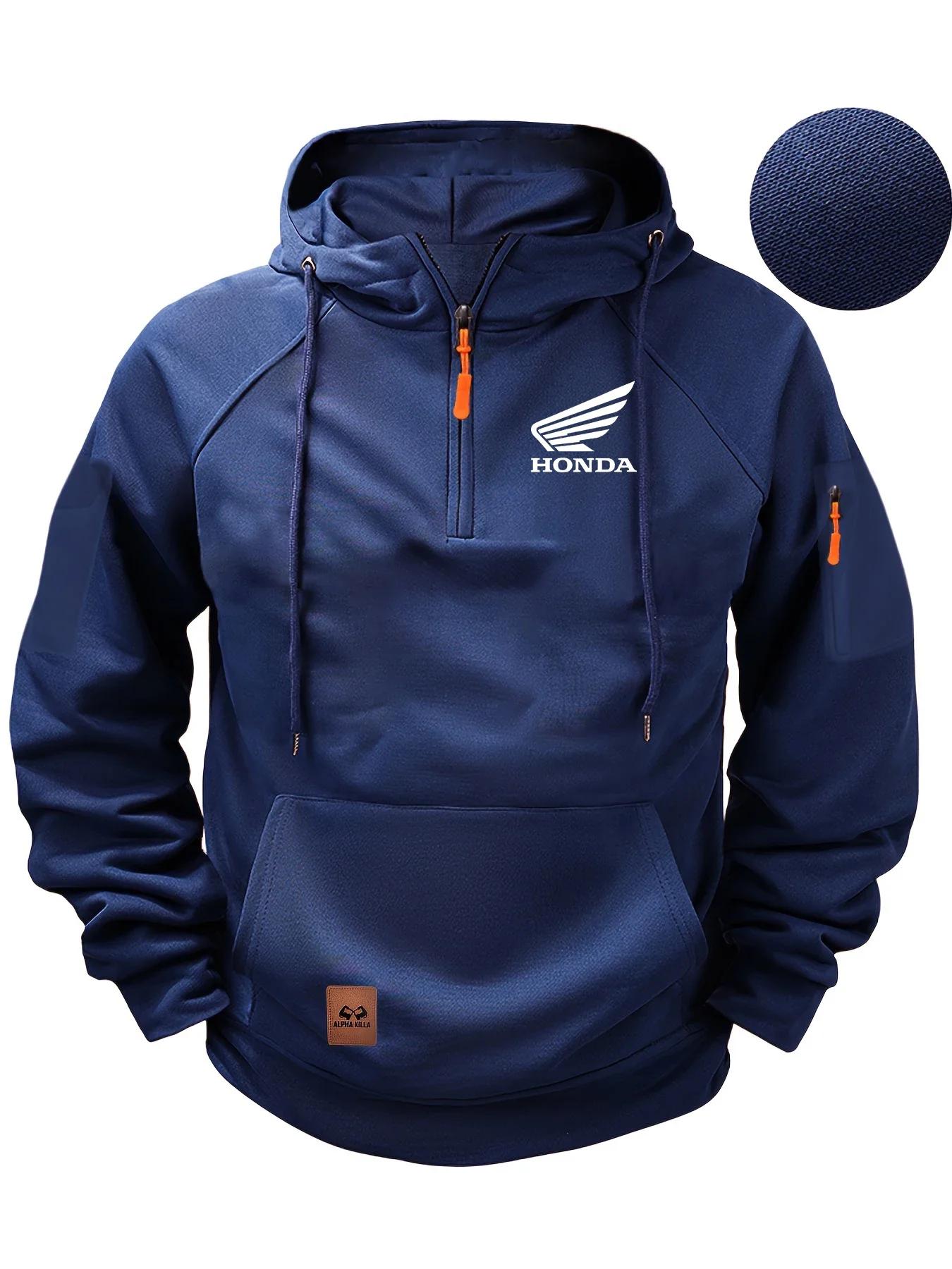 2025 nouveau Honda Racing Team cyclisme en plein air mode rue demi sweat à capuche zippé hommes moto