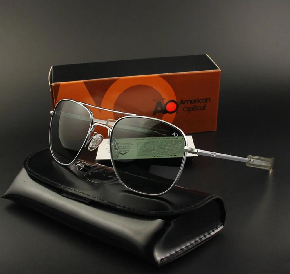 AO-Lunettes de soleil de marque de luxe pour hommes, lunettes de soleil pilote d'aviation militaire