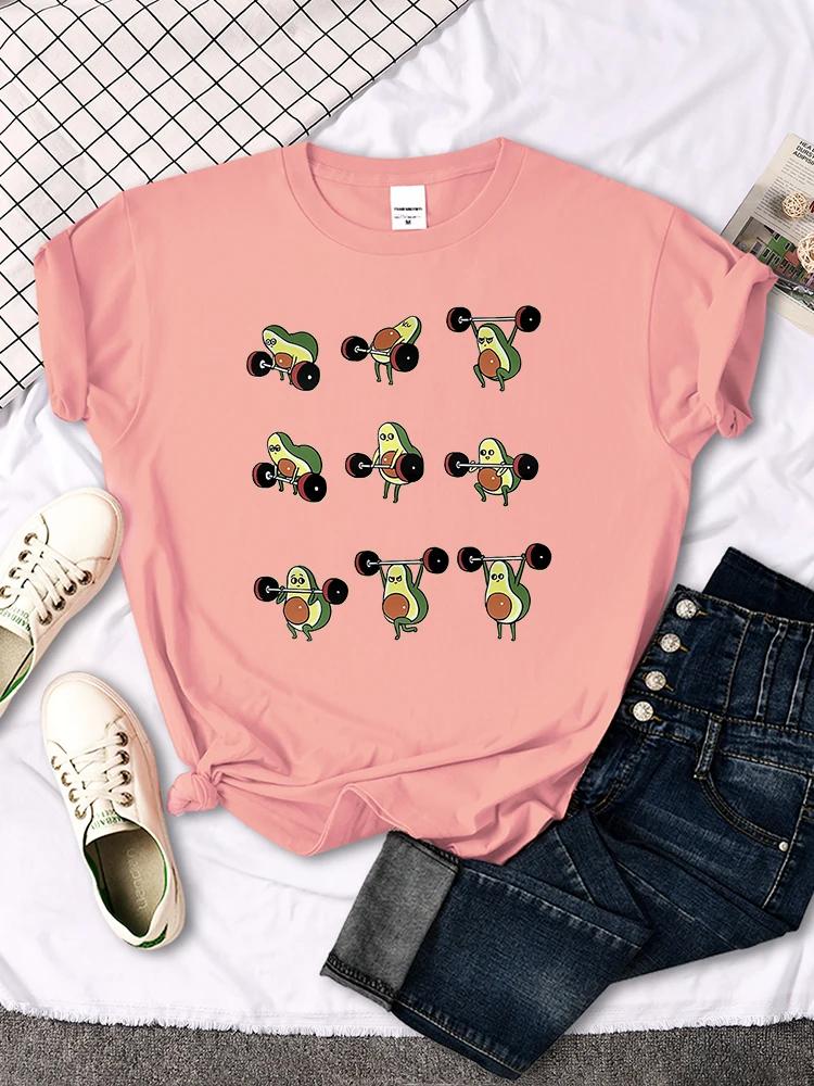 T-shirt femme avocat image de dessin animé t-shirt d'haltérophilie pour femmes Harajuku décontracté