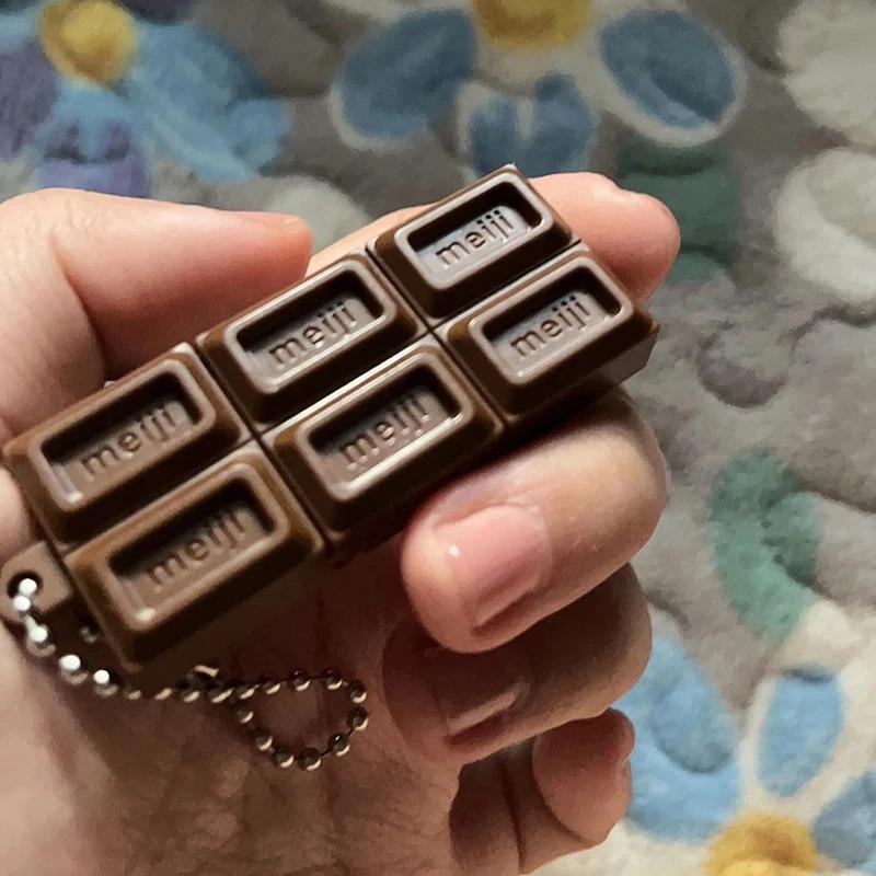 Nouveau Jouet Anti-Stress Pliable en Forme de Chocolat Meiji Style Japonais, Porte-clés Créatif, Cad
