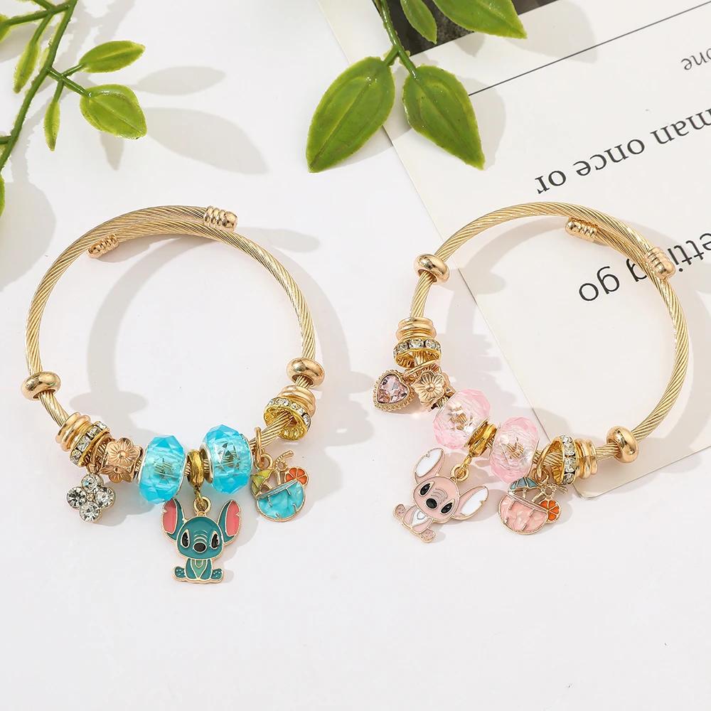 Bracelet Disney-Lilo & Stitch, accessoires de dessin animé pour enfants, cadeau d'anniversaire, joue