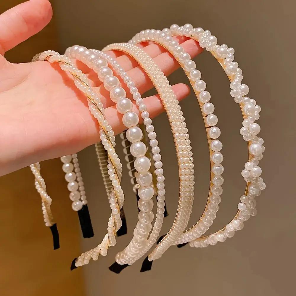 5 accessoires pour cheveux de princesse pour filles, bandeaux imitation perles pour enfants, épingle