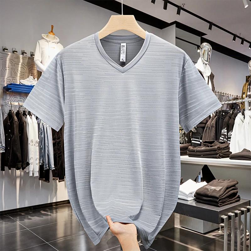 T-Shirt à Manches Courtes et Col en V pour Homme, Vêtement de dehors, Grande Taille, 10XL, 9XL, 8XL,
