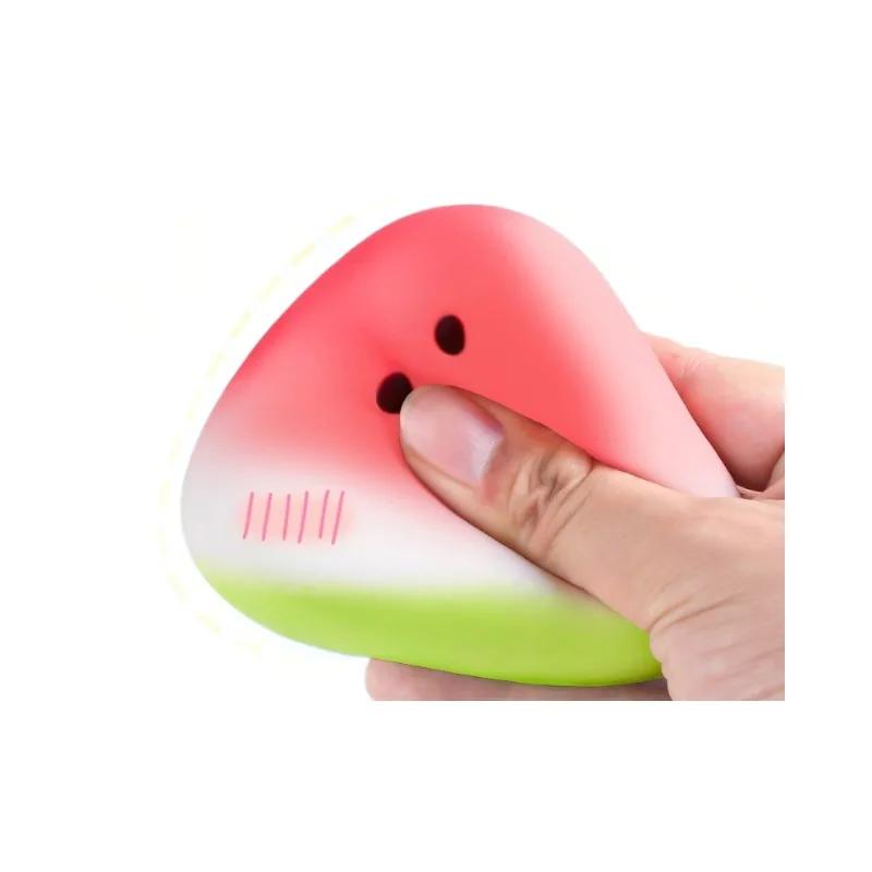 Jouet de décompression Squishy en pastèque, mignon, à rebond lent, Anti-Stress, fruits à montée lent