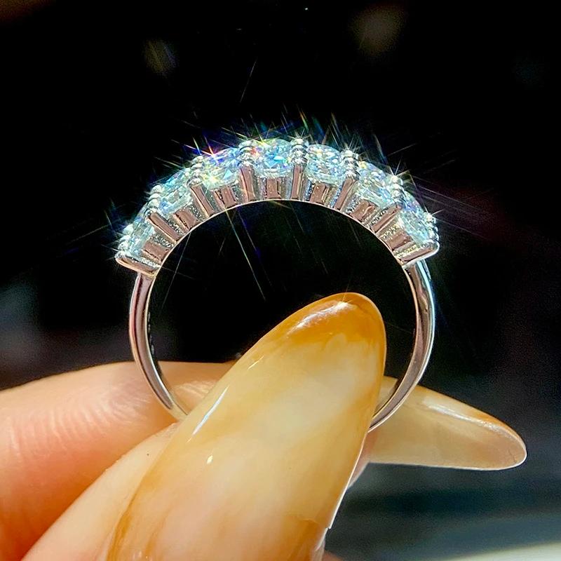 Bague de luxe en moissanite couleur D 1,4 carat pour femme, en argent sterling 925 véritable, pour m