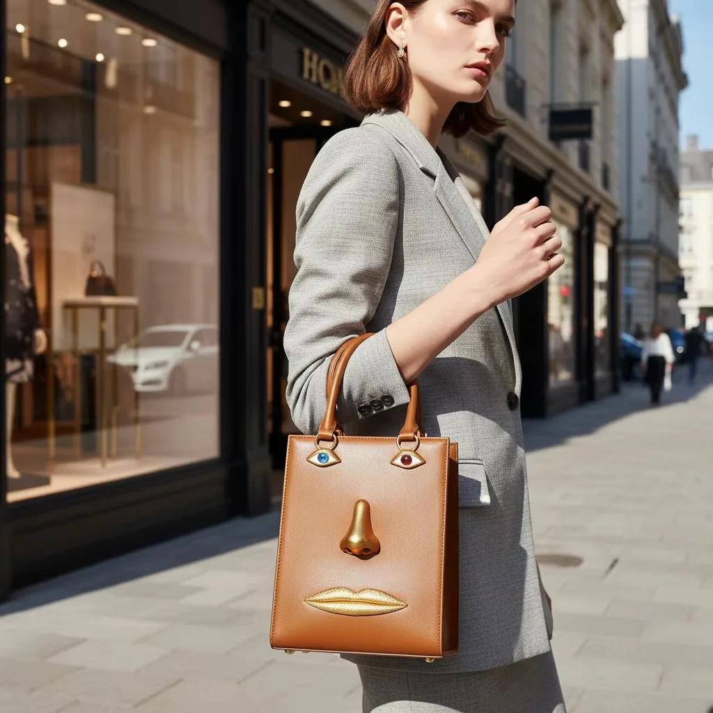 Sac à main tendance pour femmes, portrait personnalisé, sac bandoulière rétro