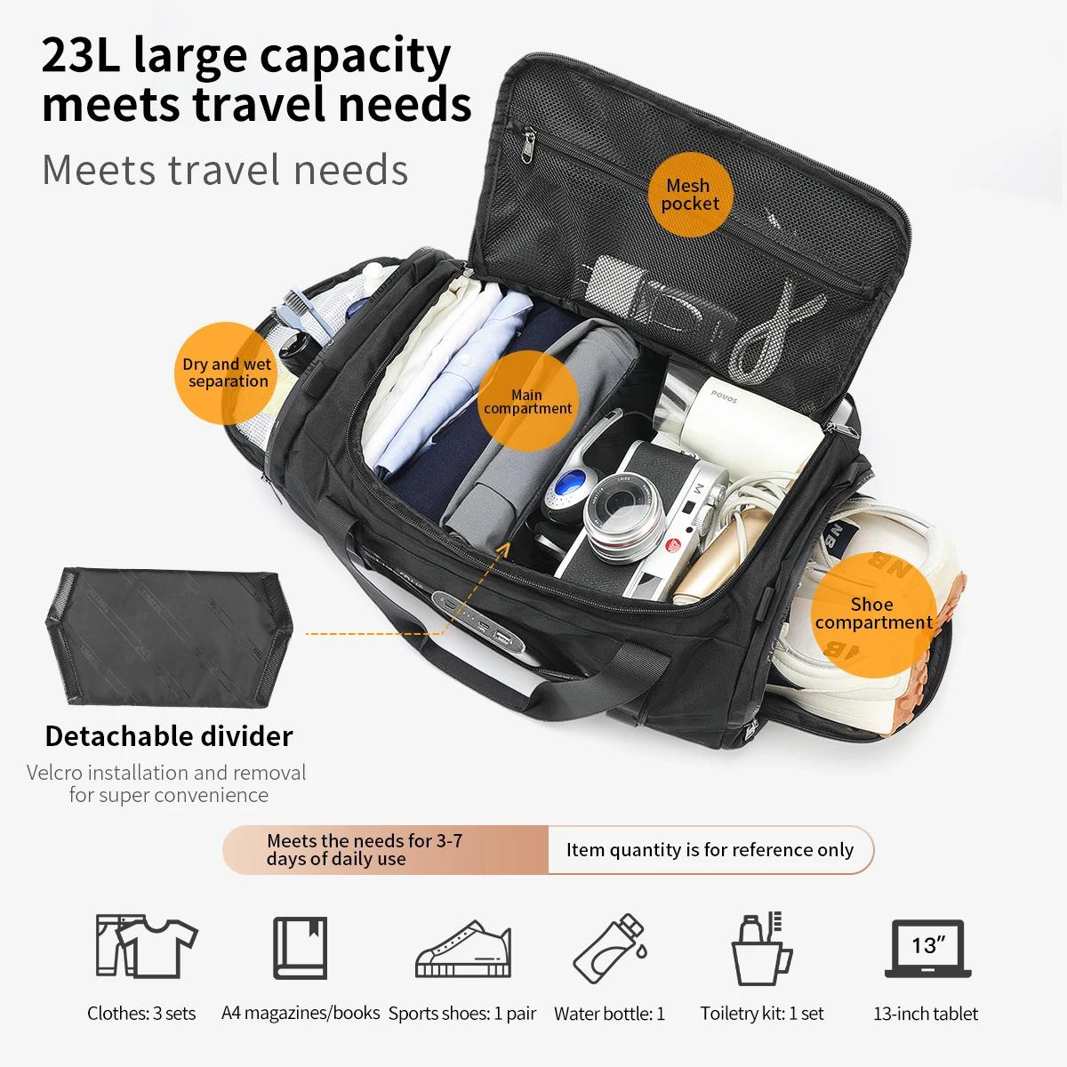 Tigernu sacs de voyage pour hommes sac de sport sac de Fitness étanche hommes sac Portable en plein