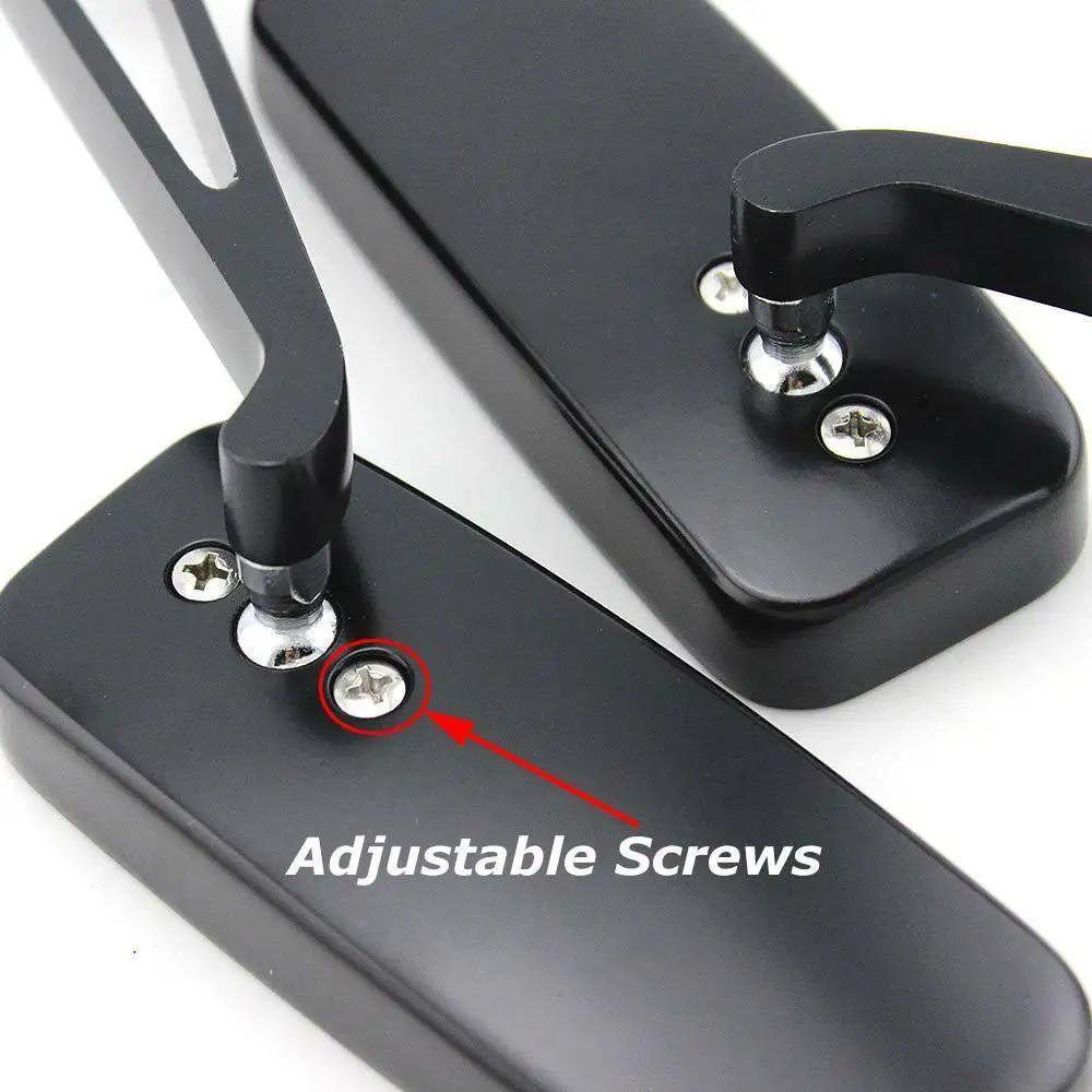 Rétroviseurs de moto rectangulaires noirs pour Harley Cruiser Bobber Chopper Softail Sportster