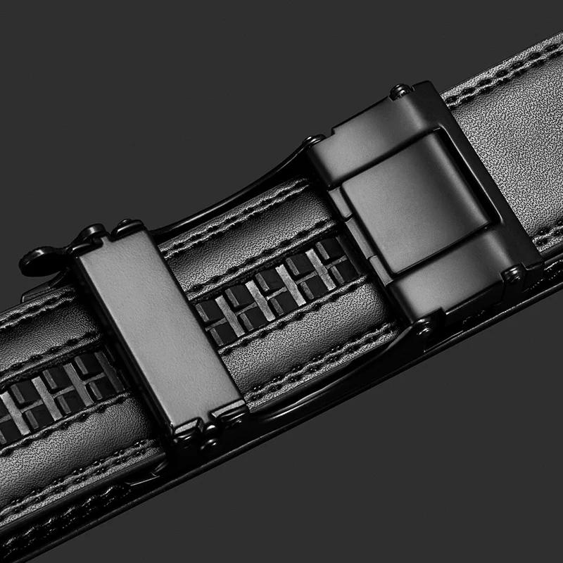 Bagressions DENIM-Bracelet en cuir véritable pour homme, ceinture d'affaires, marque de luxe, haute