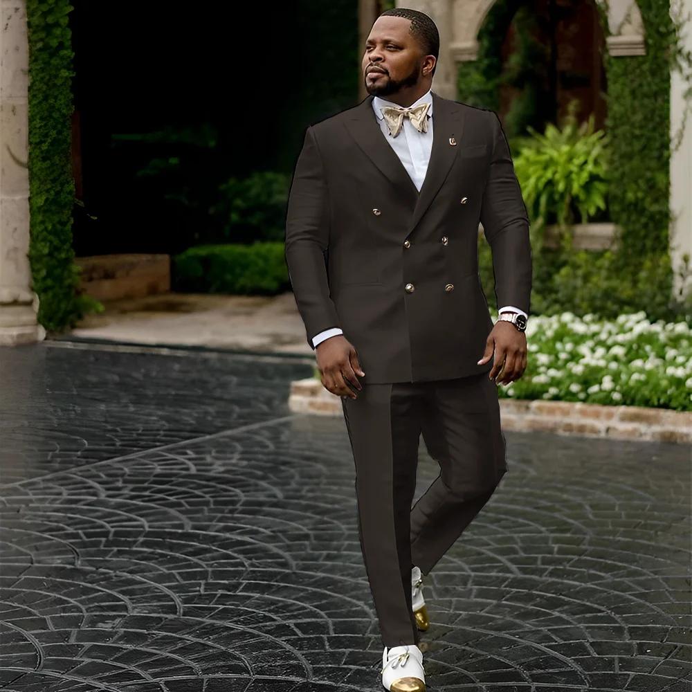 Blazer à col pointu imbibé de satin blanc 2 pièces pour hommes, veste à double boutonnage, smoking d