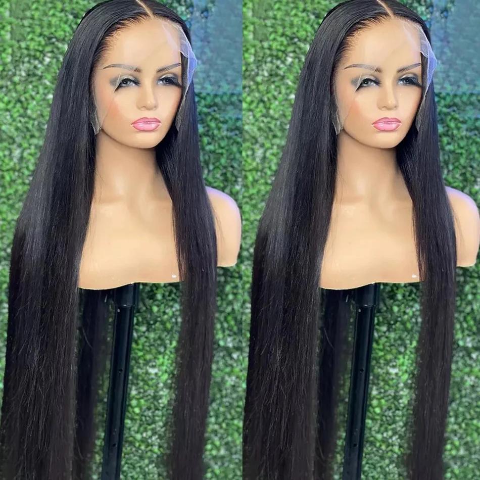 Perruques de cheveux humains frontaux en dentelle transparente HD pré plumées perruques de cheveux h