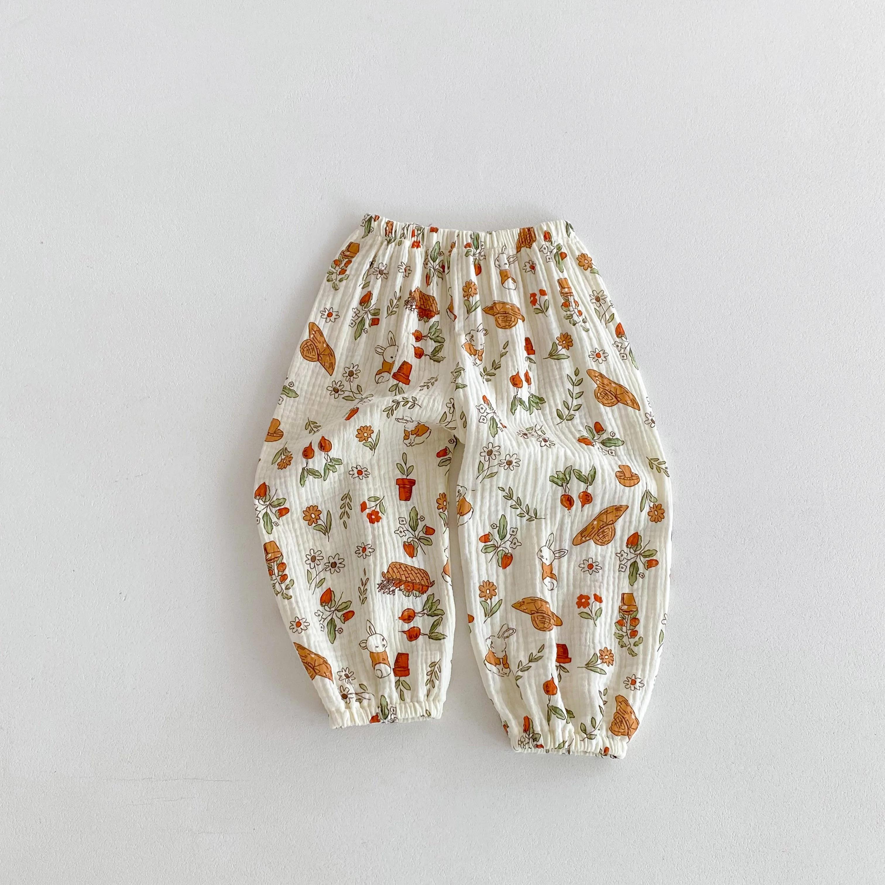Vêtements d'été pour bébés garçons et filles, pantalons anti-moustiques pour enfants, amples et déco