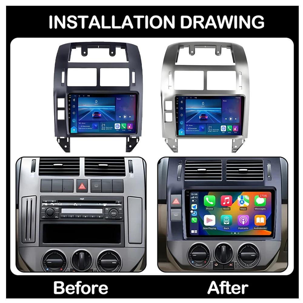 Autoradio Android 16 pour Volkswagen VW Polo MK4 6Q 9N 9N3 2004-2009 Lecteur multimédia Stéréo auto
