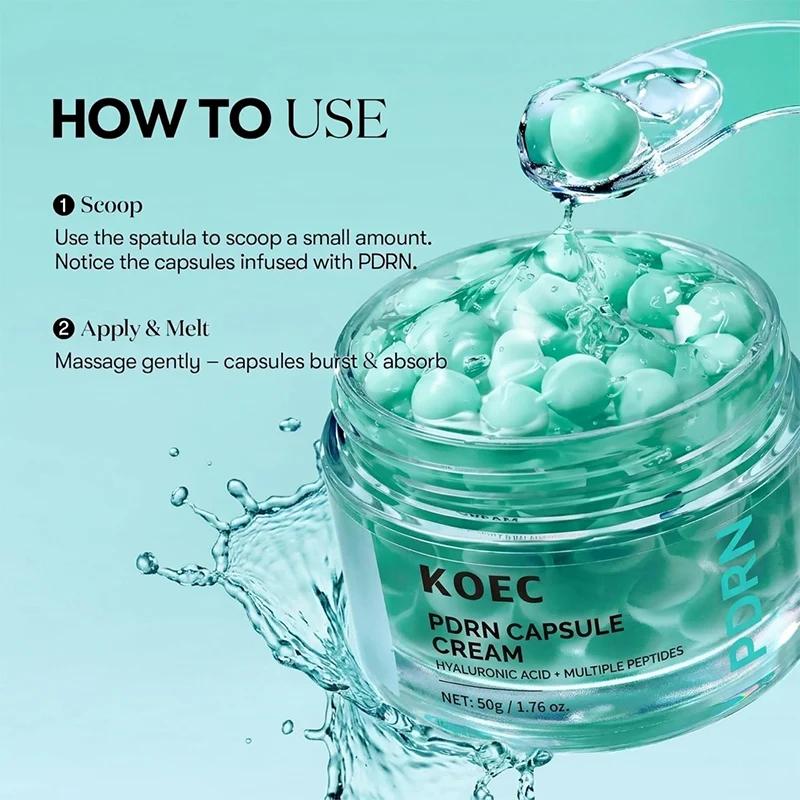 Crème hydratante pour le visage en capsules PDRN, soin coréen pour la peau, acide hyaluronique, long
