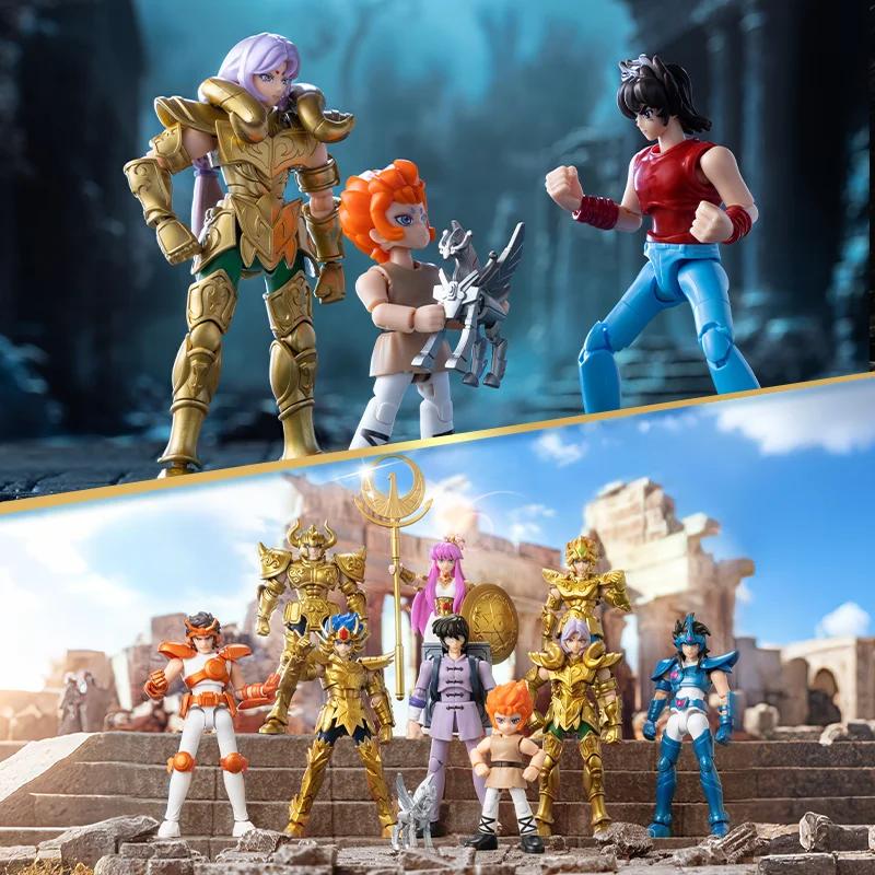 BLOKEES Gold Saint Stars Series Wave1- 4 Blind Box | Ensemble de figurines d'action sous licence S