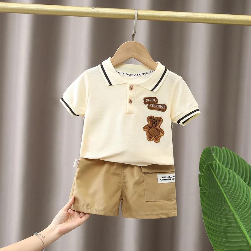 Ensemble de vêtements d'été pour bébé garçon, t-shirt et short pour enfants, tenue de dessin animé m