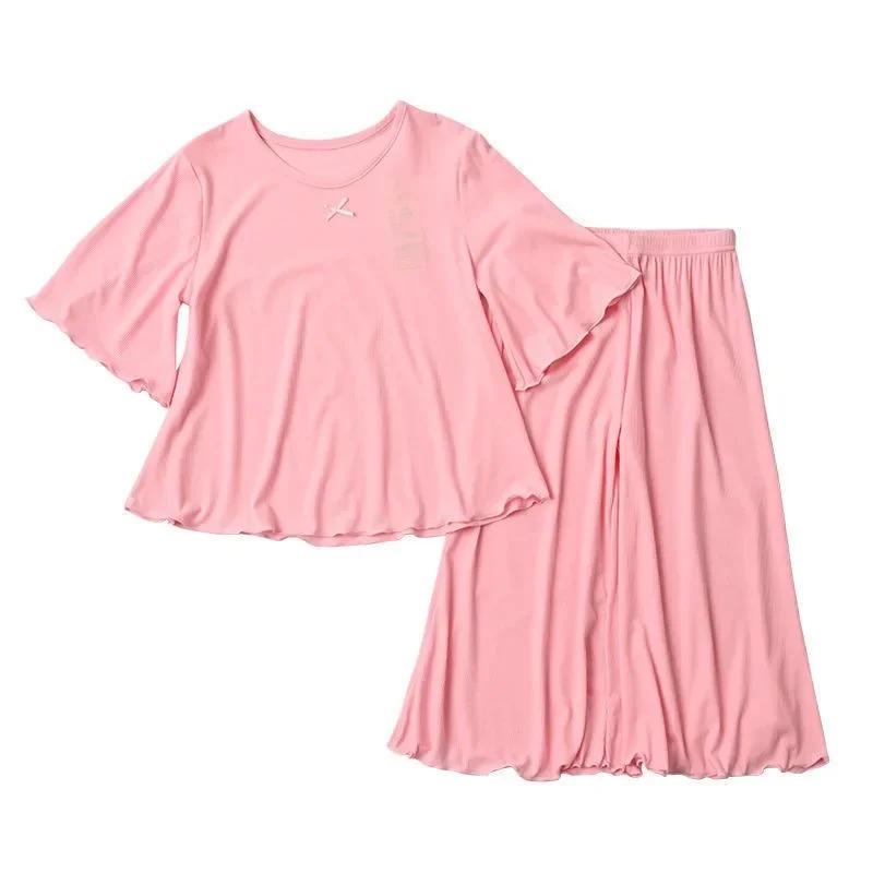 Ensemble de soie glacée pour filles, vêtements de maison fins pour enfants, vêtements d'été pour enf