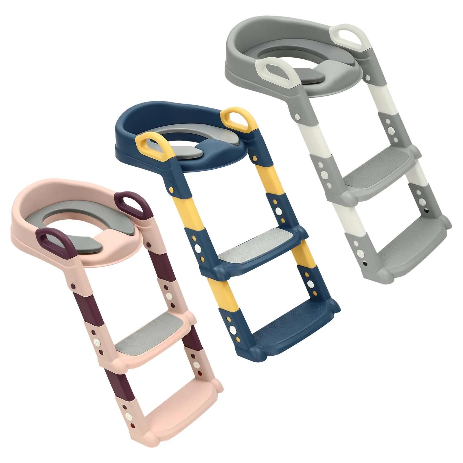 Siège d'apprentissage de la propreté pliable pour enfants avec marchepied, siège de toilette réglabl
