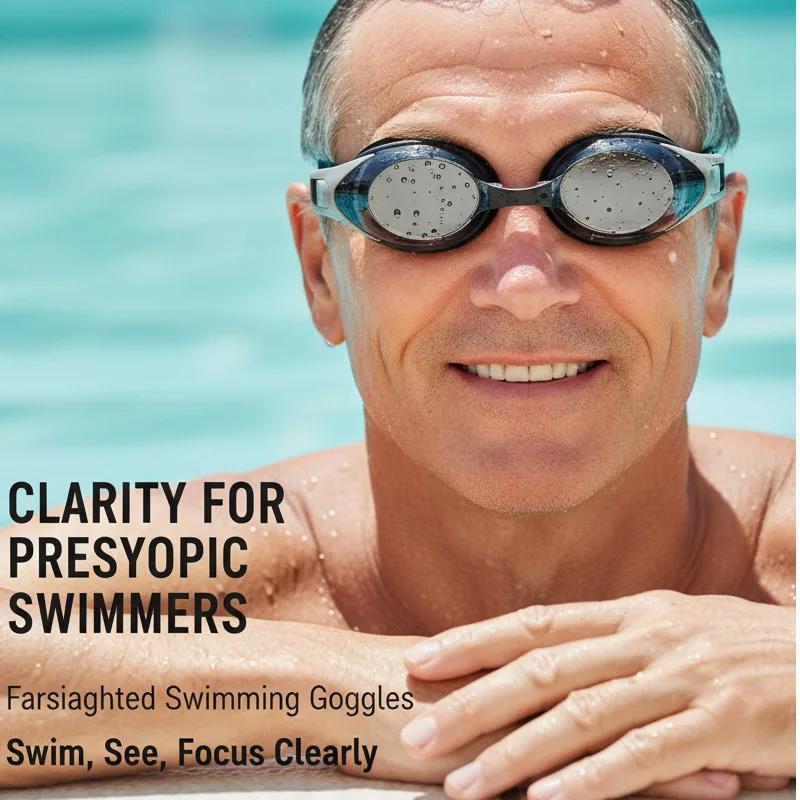Lunettes de natation pour hypermétropie, avec Spray Anti-buée, pour enfants et adultes, ensemble de