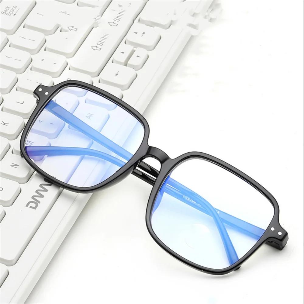 KLASSNUM femmes Anti-lumière bleue lunettes surdimensionné carré Ultra-léger Transparent lunettes d'