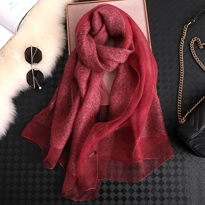 Injwool-Écharpe de Marque pour Femme, Foulard Solide, Pashmina, Châles et Round Big Size, Serviette