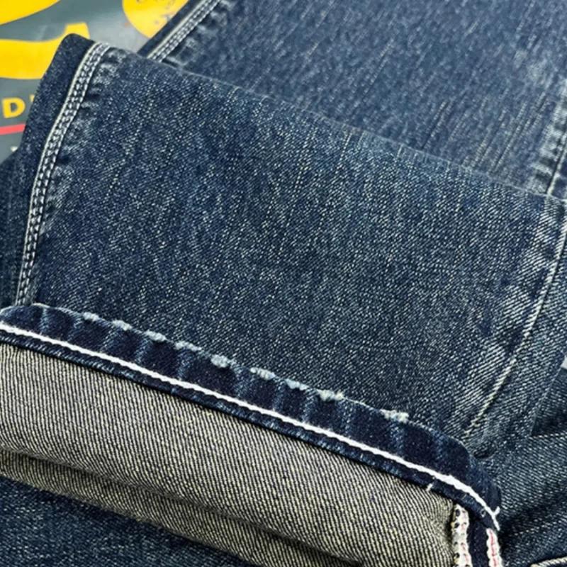 Jean lourd à jambes droites pour hommes, pantalon tendance américain rétro kaki, lavage bleu, vieux