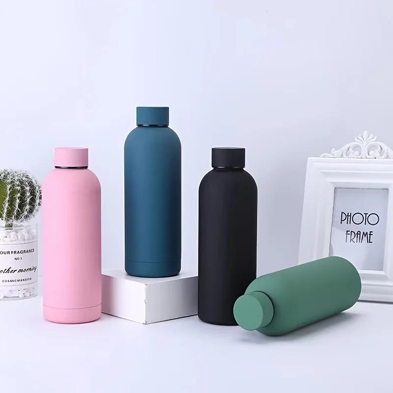 Bouteille isolée de 750ml, pichet en acier inoxydable de couleur unie avec couvercle, tasse à café g