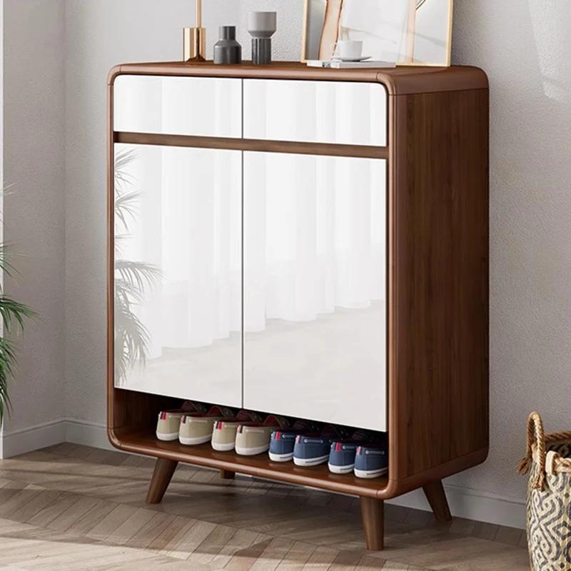 Armoire à chaussures en bois de luxe, organisateur de rangement, salon, affichage Mobile, étagère à