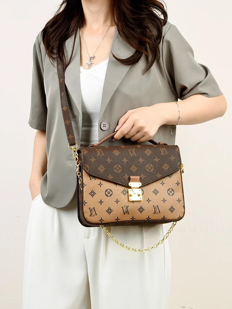 Sac bandoulière classique et élégant de marque de luxe, sac à main en cuir pour femmes, article de c