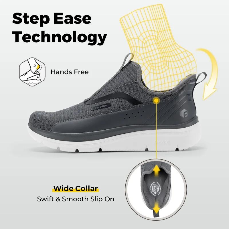 FitVille Chaussures de marche pour hommes à enfiler, coupe large, largeur extra large, haute résilie