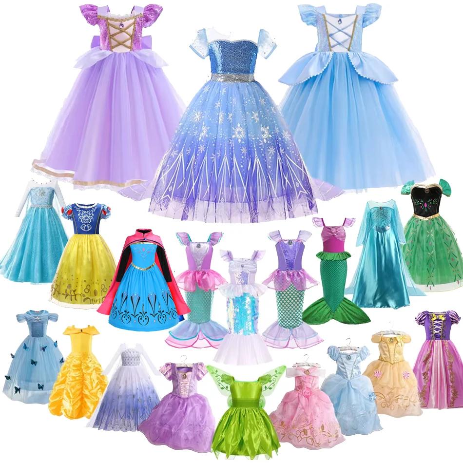 Elsa Anna enfant princesse filles robe Rapunzal enfants Cosplay Halloween robes enfants Costume robe