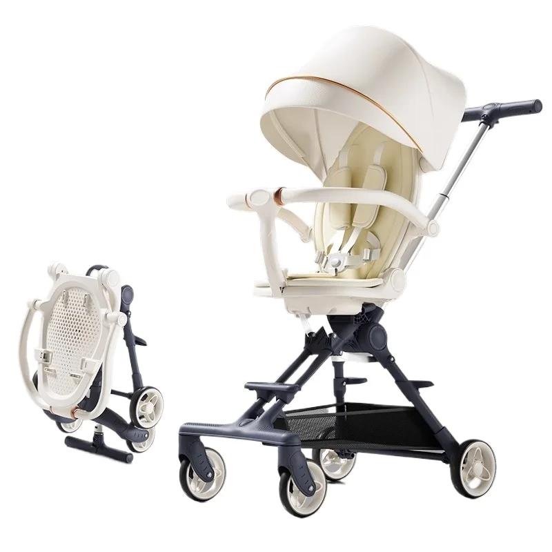  Poussette réversible ultralégère de 2,9 kg : 360 ° Pneus anti-roulis et anti-crevaison, protecti