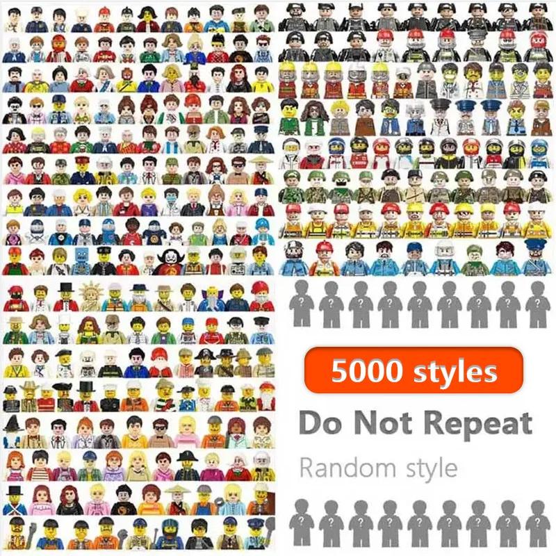 5000 styles aléatoires Norepeat ville figurines personnages de film travailleur Police soldat Ninja
