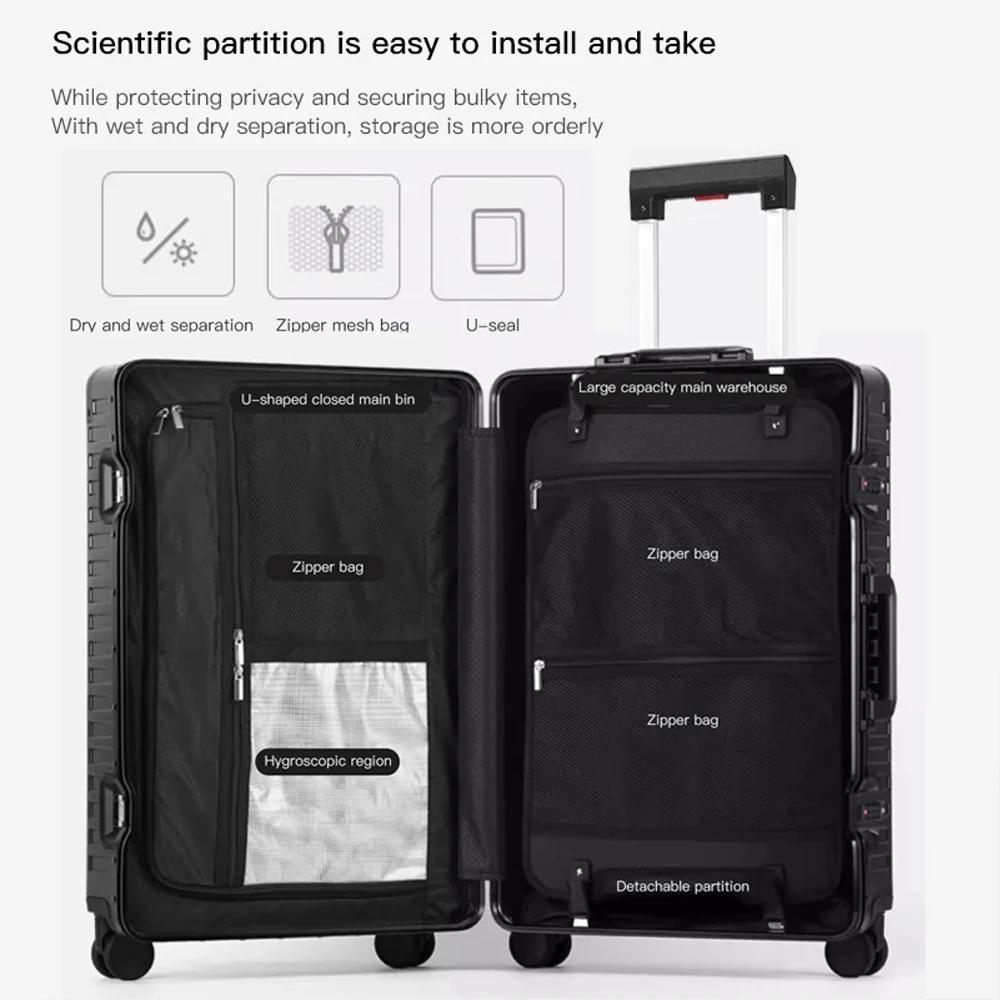 Nouveau Style tout en aluminium 20 "24" 28 "pouces valise de voyage continuer valise de luxe sac de