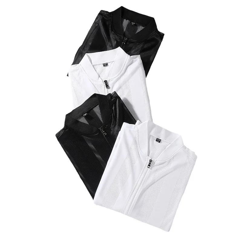 Vêtements de Protection solaire légers pour hommes, manteau d'été décontracté à col creux et respira