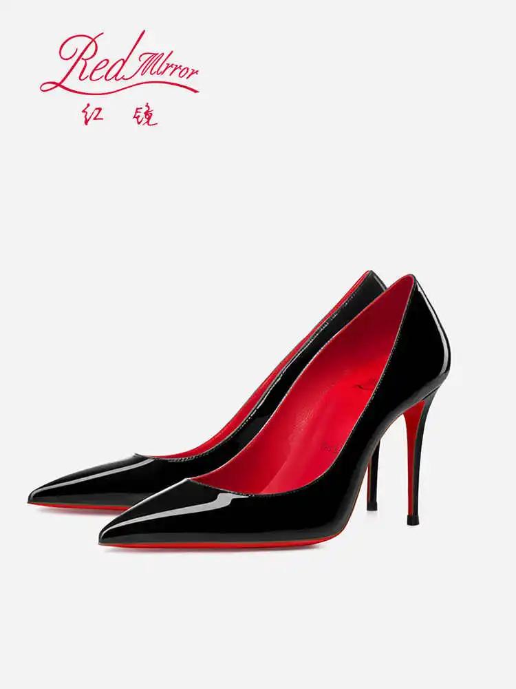 Couleur nue talons hauts rouge brillant bas femme élégante talon luxe bout pointu sexy pompes concep