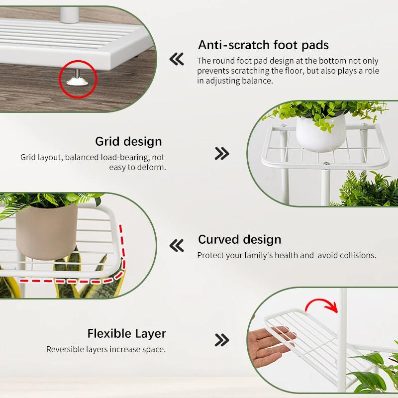 Support de plantes pour fleurs, support de fleurs, support de fleurs, pot de fleurs, étagère de rang