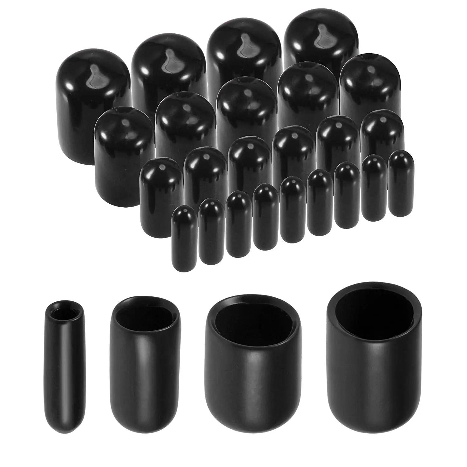 10/25/50pcs 3-25mm PVC vinyle caoutchouc embout rond bouchon fileté tuyau en acier tuyau en plastiqu