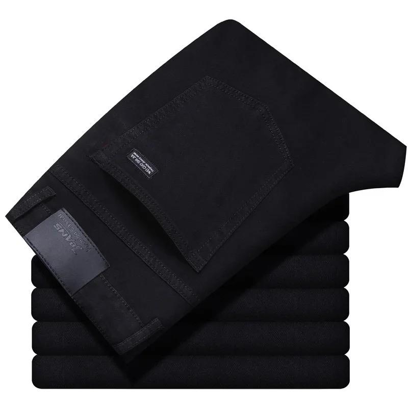 Hommes classique avancé marque de mode Jean Homme Homme doux Stretch noir Biker Masculino Denim pant