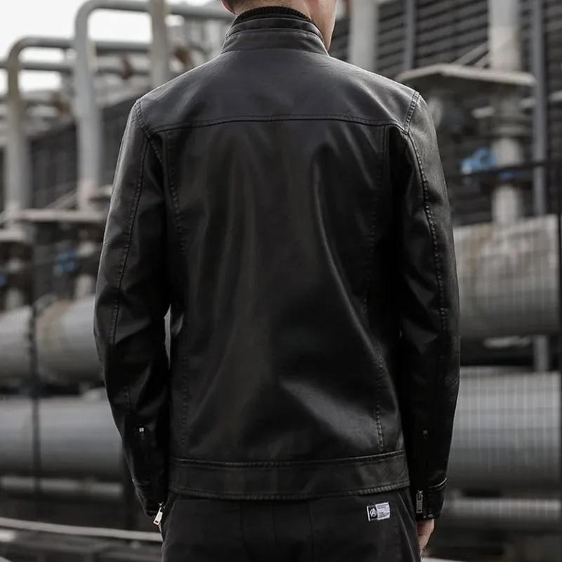 Hommes veste de costume en cuir hommes coupe ajustée manteau court hommes mode veste en cuir Streetw