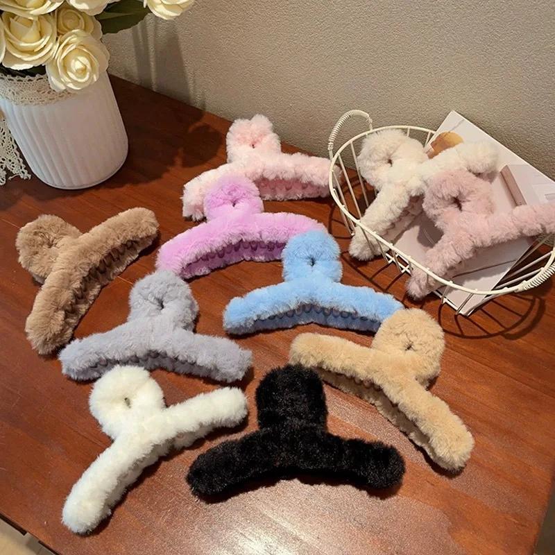 Griffe en peluche pour femmes, Barrette en forme de crabe acrylique élégante, épingle à cheveux, acc