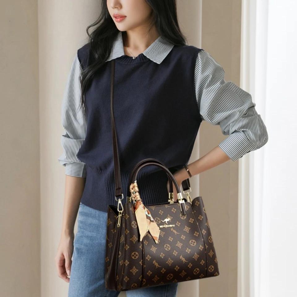 Sac à main en cuir de qualité supérieure pour femme, sacs à main de luxe de créateur imprimés, sacs