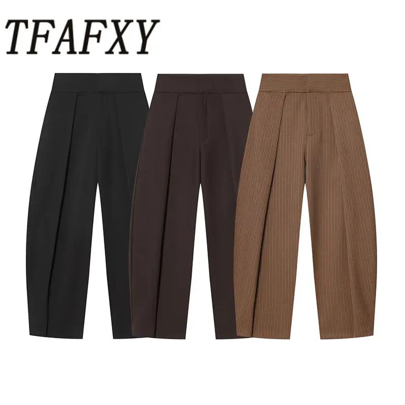 TFAFXY Nouveaux pantalons de carrière pour femmes Printemps 2026 Pantalons ballon taille haute Panta