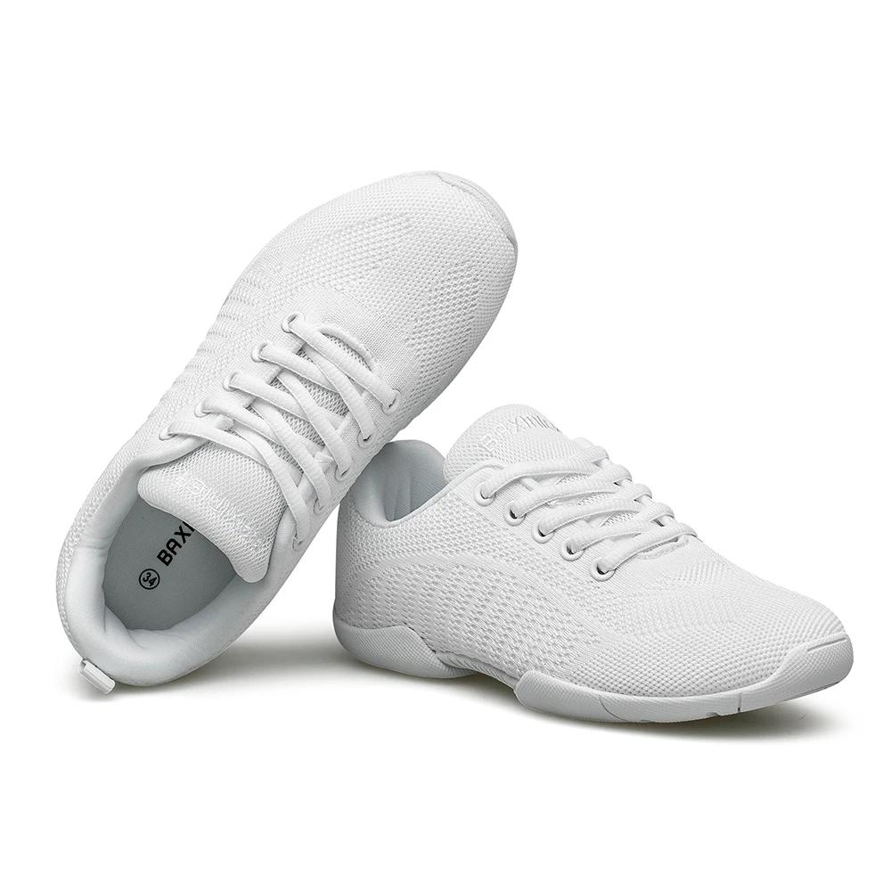 BAXIN16-Girls Cheer Shoes for Women, White Cheerleading Dance Sneakers, Youth Shool, Walking Shoes,