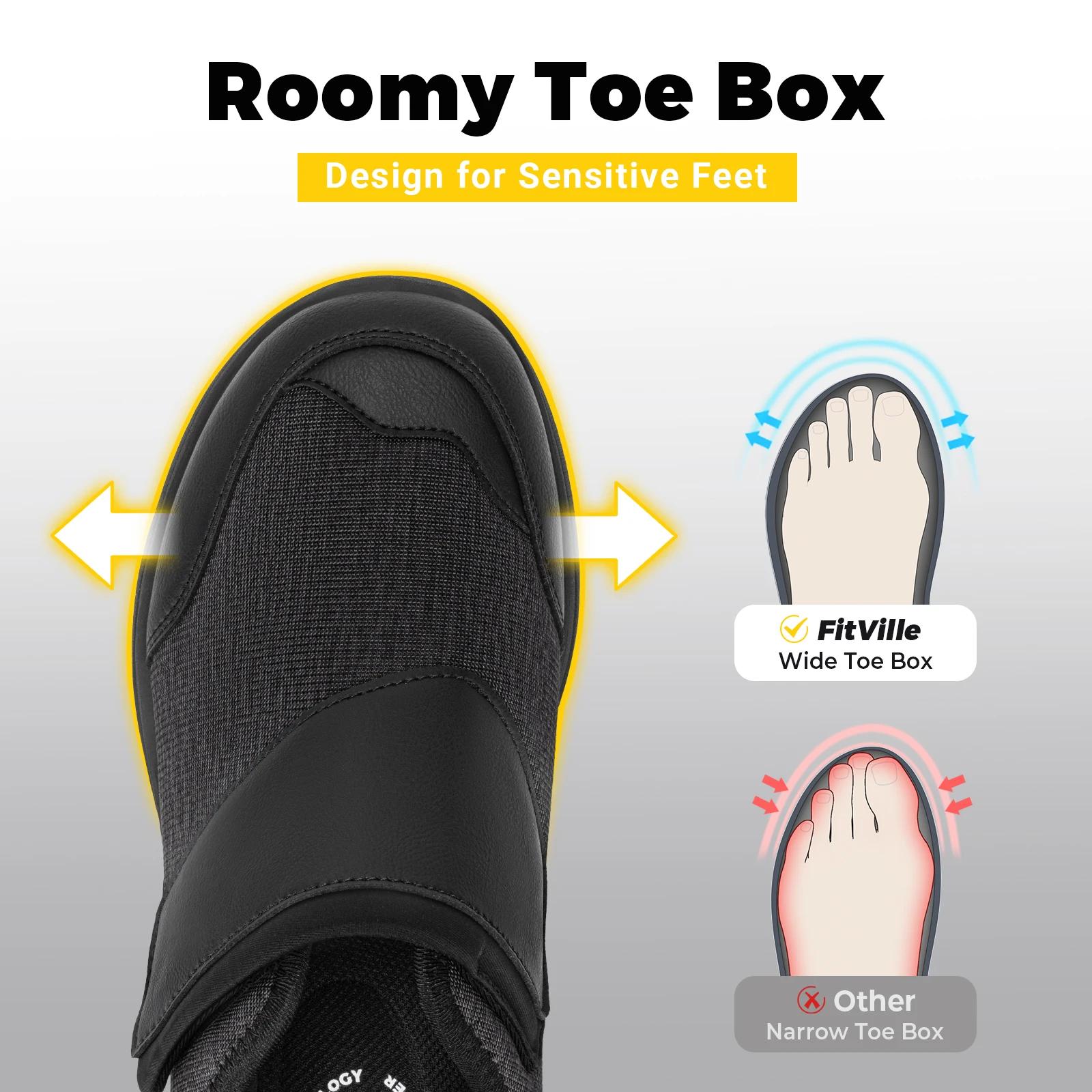 Fitville – chaussures pour diabétiques pour hommes, chaussures de marche larges, antidérapantes, fac