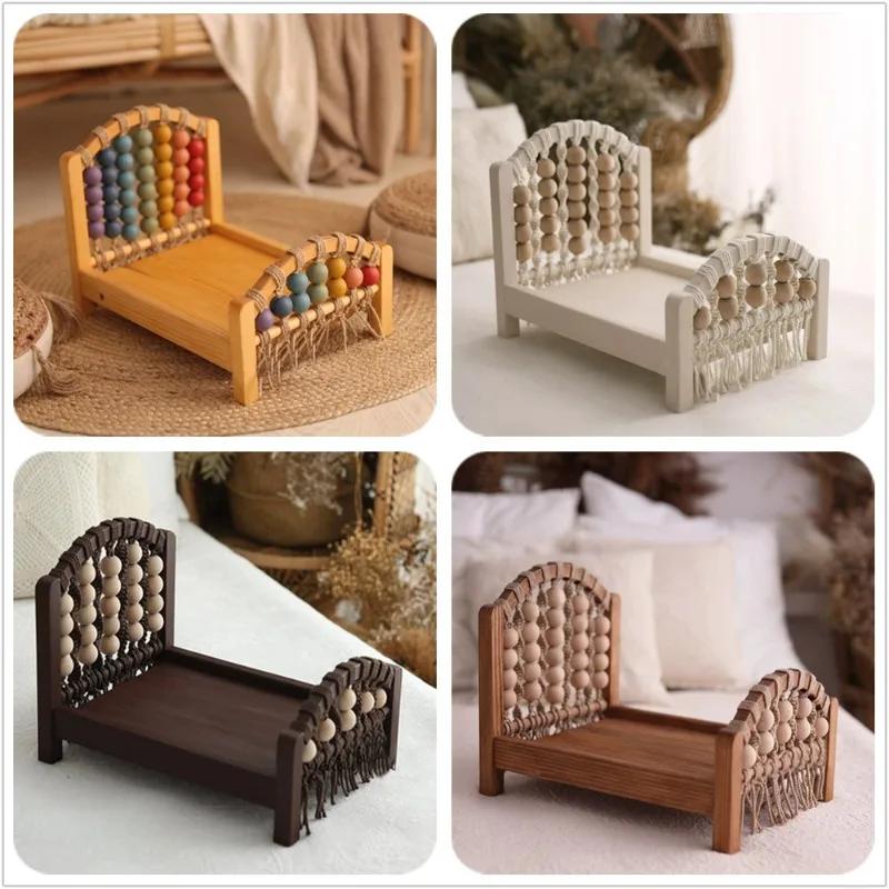 Accessoires de photographie pour nouveau-né, poignées de lit en bois, lit amovible, accessoires de p