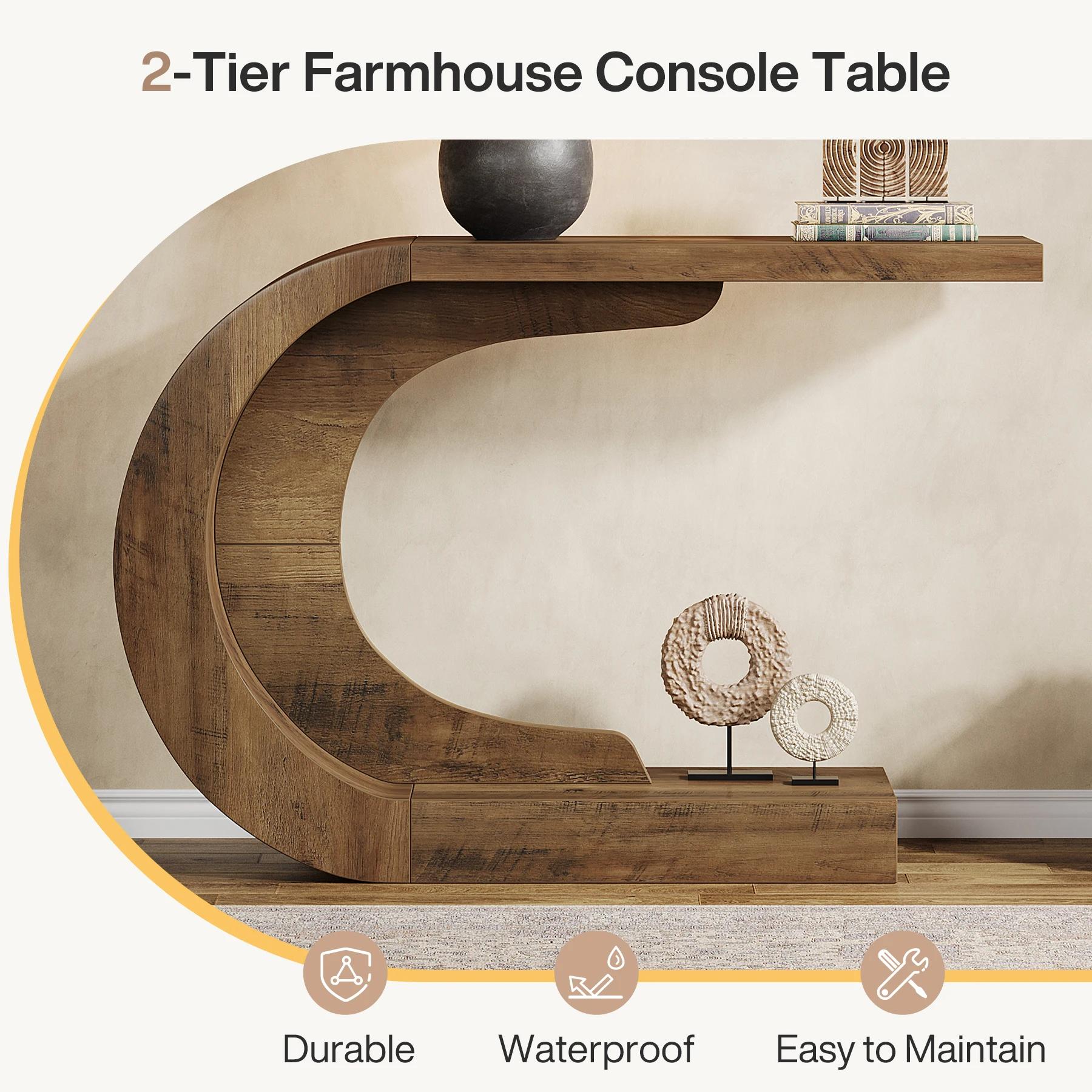 Tribesigns Table console moderne du milieu du siècle de 43,3 pouces pour entrée, table d'appoint d'e