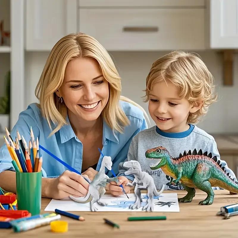 Kit de peinture de dinosaure non peint, 6/8 pièces, jouets modèles vierges pour enfants de 3 ans et
